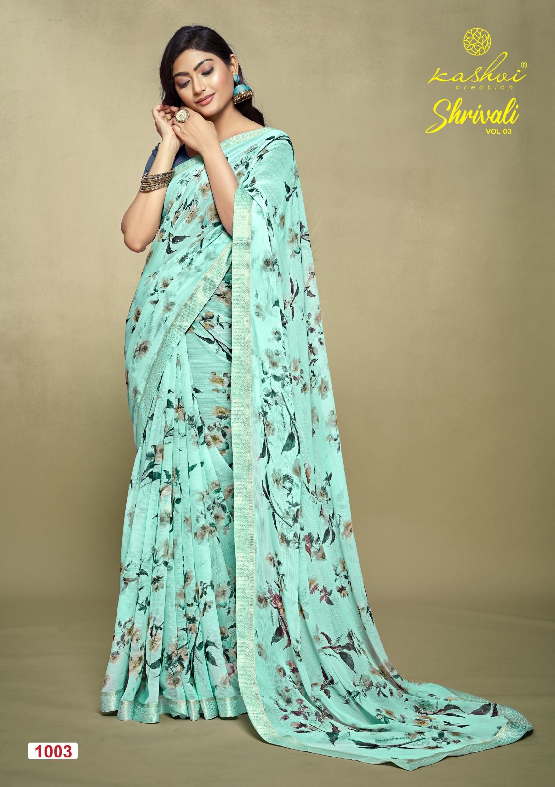 Shrivali Vol 03 By Kashvi White Cat Printed Sarees Wholesale Price In Surat